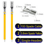 3.8mm spade connectors Single-Headed Cable Yellow for wiring projects