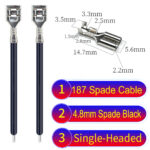 4.8mm single-head spade terminal Cable Single-Sided Black