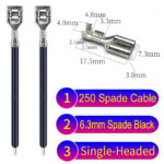 6.3mm spade terminals Cable Single-Sided Black